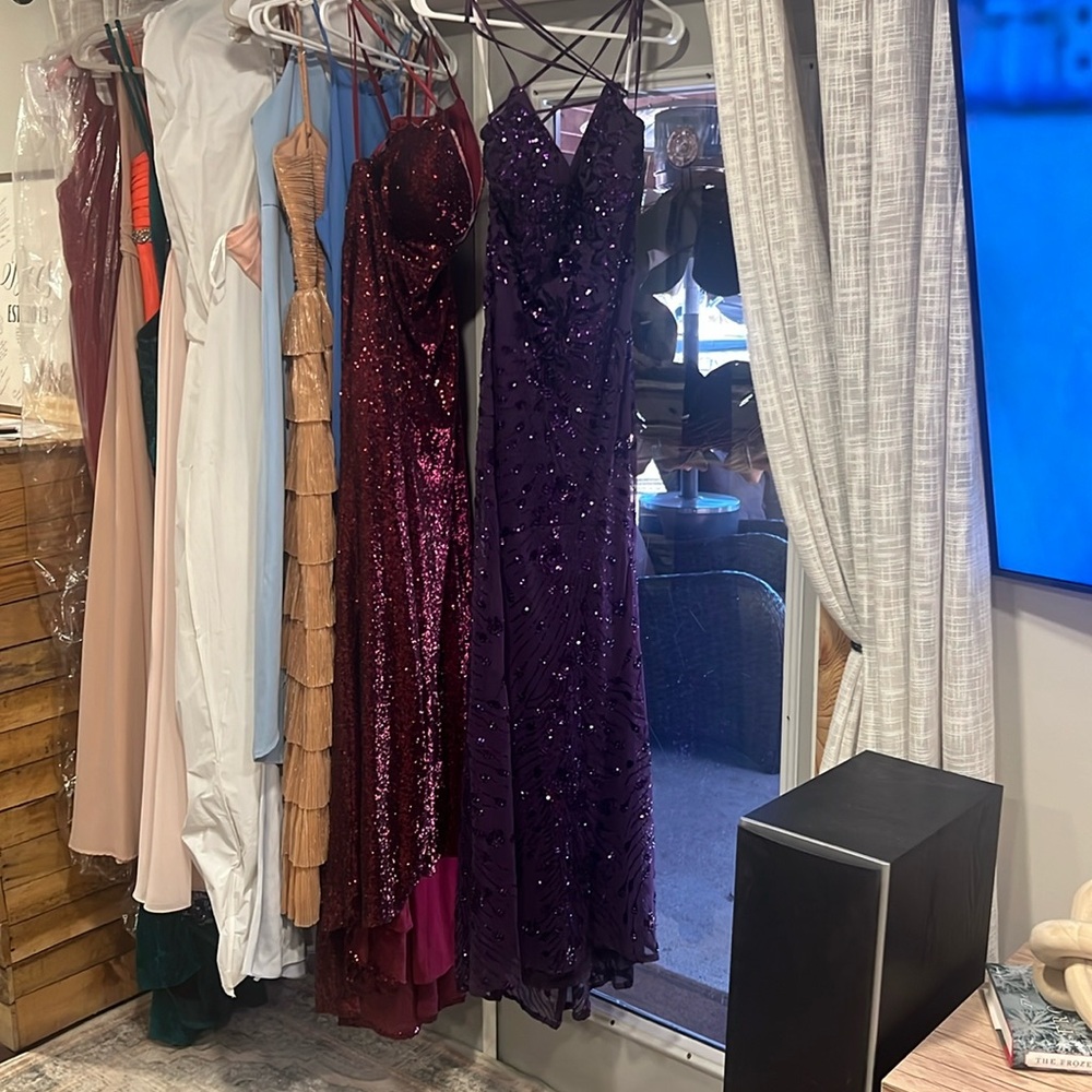 Purple LuLus Mardi Gras Formal Gown